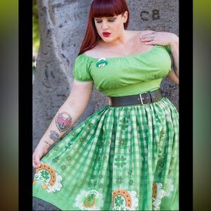 NEW oblong box st Patrick’s day pinup girl skirt